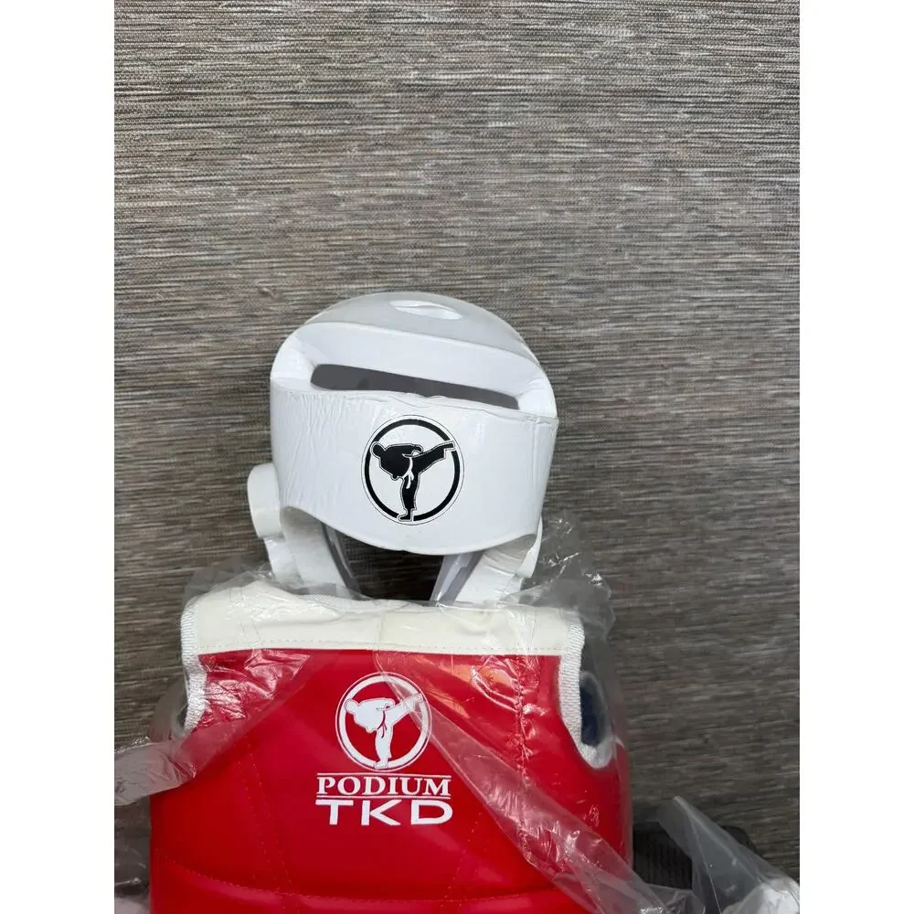 Podium TKD Taekwondo Sparring Gear Set Boys Size XS Red White Protective Pads